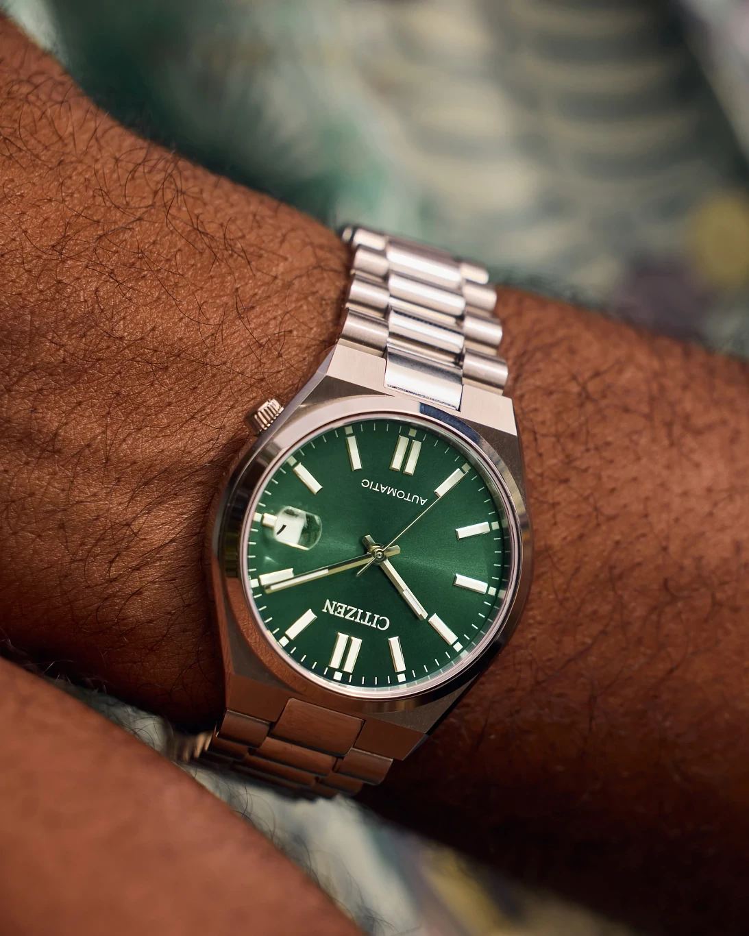 TSUYOSA 37mm Green Dial Stainless Steel Bracelet NJ0200-50X | CITIZEN